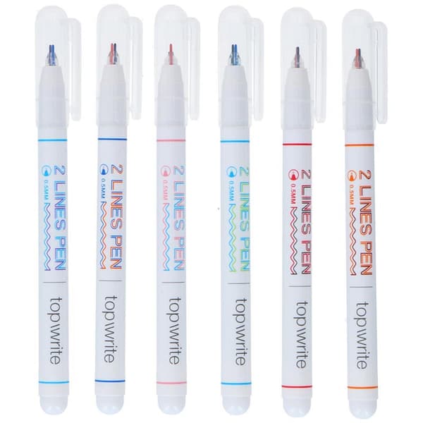 Topwrite - Dubbel linje kulspetspenna set 6 element