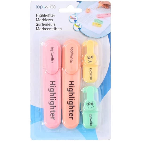 Topwrite - Sæt med highlightere 4 farver