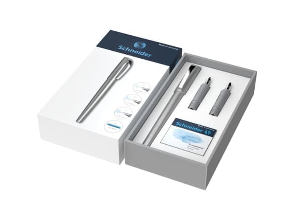 Schneider Schreibgeräte Callissima Gift Box, Antracit, Påfyllning med bläckpatronssystem, Citron (färg), Fin, Ambidextrous, Presentask
