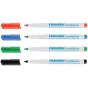 FRANKEN FineMarker, linjebredd: 1-2 mm, sorterad kulspets, whiteboardmarkör, torr avtorkningsbar, - 1 st (Z1994)