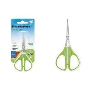 WEDO 975411 Comfortline silhuettsax 11,4 cm, specialskuret rostfritt stål, mjukt grepp, äppelgrön/vit