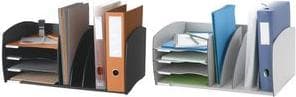 PAPERFLOW arkiveringssystem S, 4 fack, svart gjord av polystyren, 2 justerbara avdelare, - 1 st (3020.01)