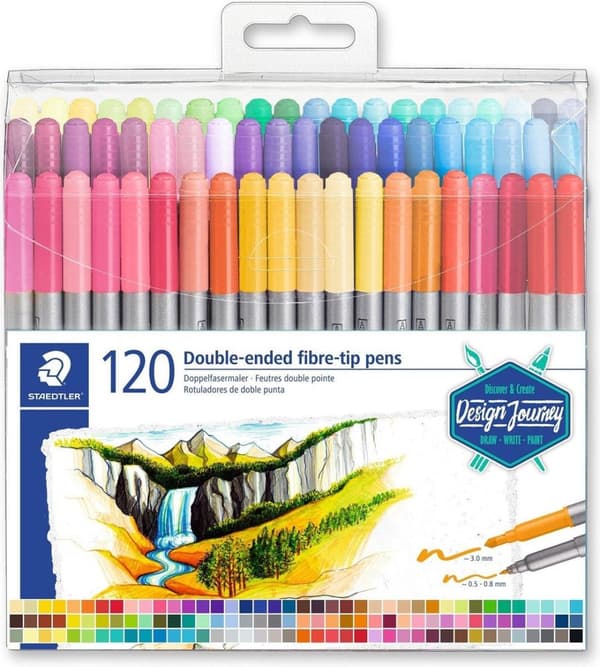 tuschpenna dubbelspets - set 120 st