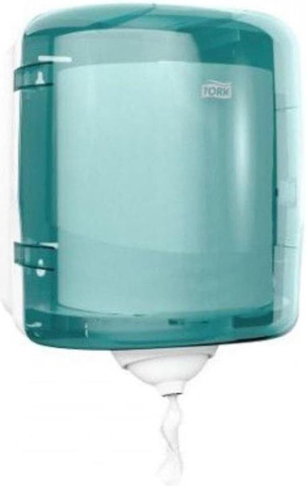 Tork Reflex™ Centerfeed Dispenser hvid og turkis M4, ark-til-ark (473180)