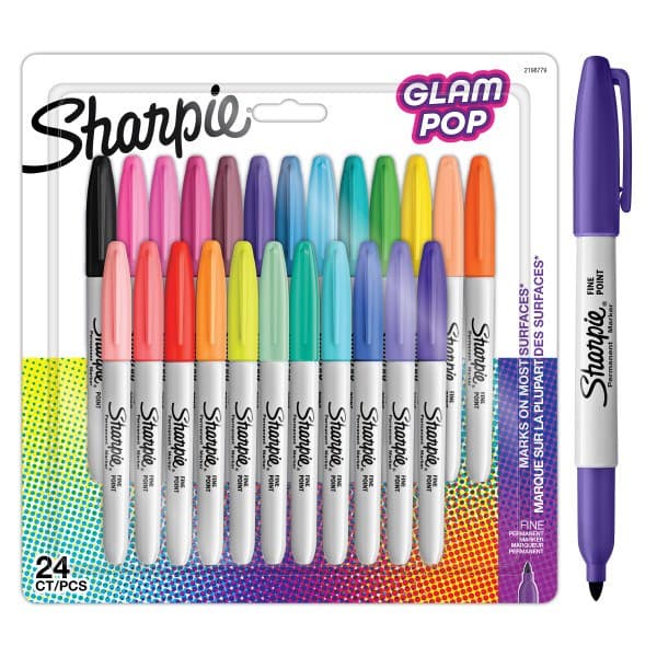 Sharpie 2198779 tuschpenna 24 st Fin spets Svart, Blå, Grön, Orange, Rosa, Röd, Gul