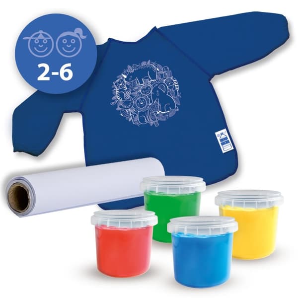 SES Creative Eco fingerfärgsset med förkläde - 100% återvunnet