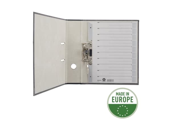 Leitz 16520085, Numeroitu välilehtihakemisto, Pahvi, Harmaa, A4, 230 g/m², 240 mm