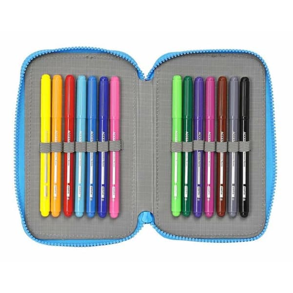 Double Pencil Case PJ Masks Blue 12,5 x 19,5 x 4 cm