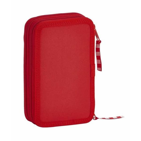 Double Pencil Case Real Sporting de Gijón Red 12,5 x 19,5 x 4 cm