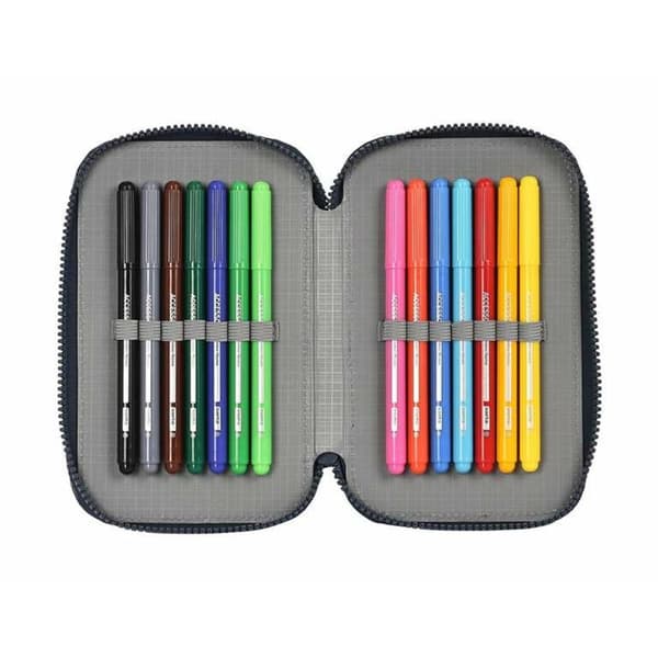 Double Pencil Case Bahía Bahia Blue 12,5 x 19,5 x 4 cm