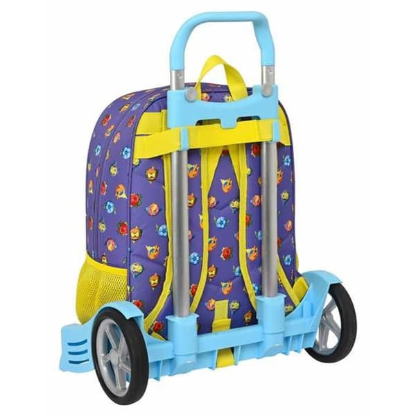 School Rucksack with Wheels SuperThings Guardians of Kazoom Yellow Purple 32 x 42 x 14 cm