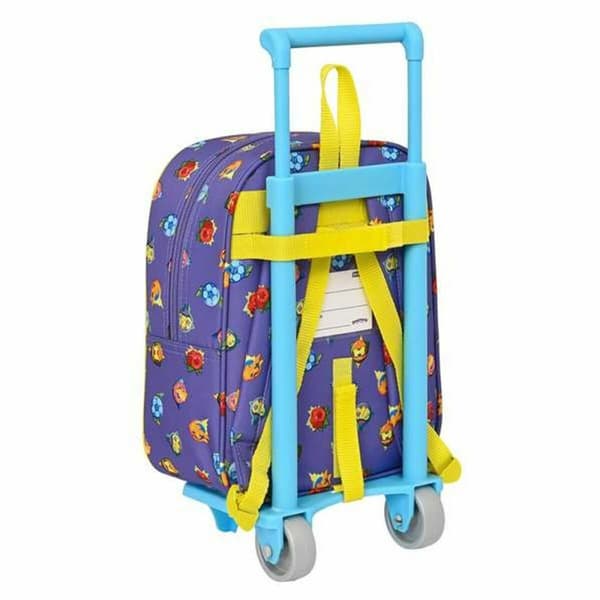 School Rucksack with Wheels SuperThings Guardians of Kazoom Yellow Purple 22 x 28 x 10 cm