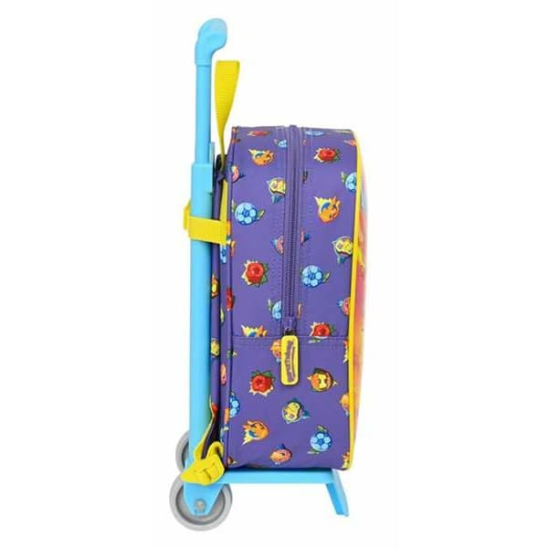 School Rucksack with Wheels SuperThings Guardians of Kazoom Yellow Purple 22 x 28 x 10 cm