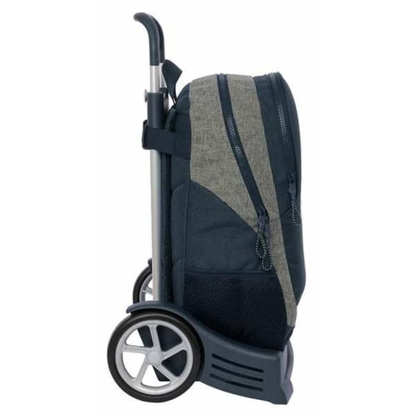 School Rucksack with Wheels Kappa Grey Navy Blue 32 x 16 x 44 cm