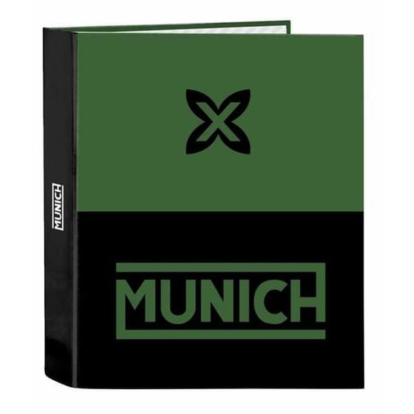 Ring binder Munich Caviar Green 27 x 33 x 6 cm