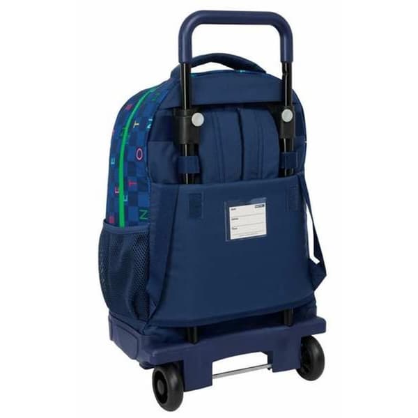 School Rucksack with Wheels Benetton 33 x 45 x 22 cm