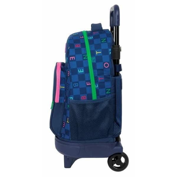 School Rucksack with Wheels Benetton 33 x 45 x 22 cm
