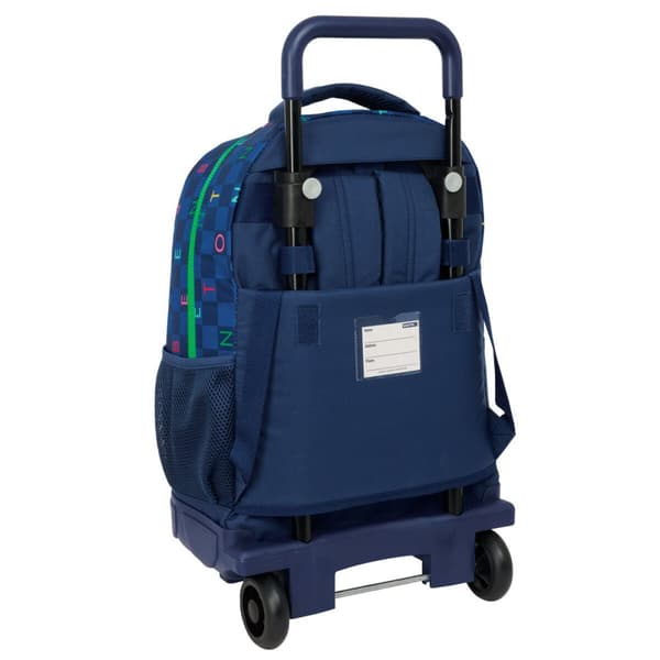School Rucksack with Wheels Benetton 33 x 45 x 22 cm