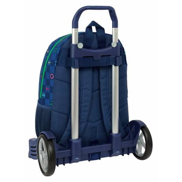 School Rucksack with Wheels Benetton Damero 30 x 46 x 14 cm