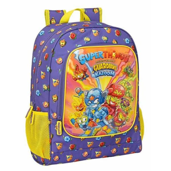School Bag SuperThings Guardians Of Kazoom Yellow Purple 32 x 42 x 14 cm