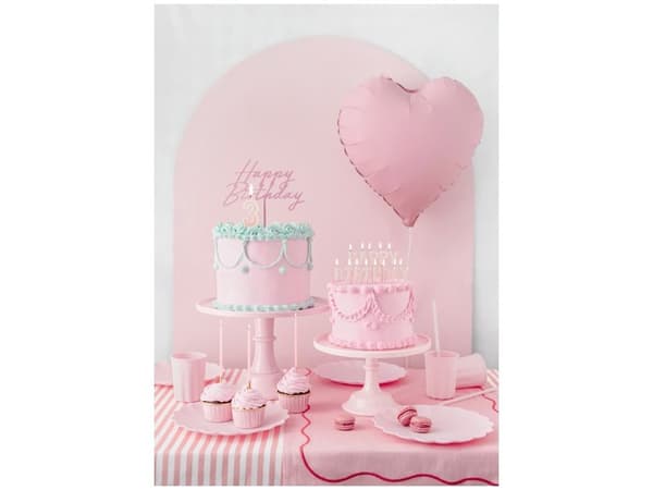 Syntymäpäiväkynttilät tavallinen vaaleanpunainen 14cm 12kpl