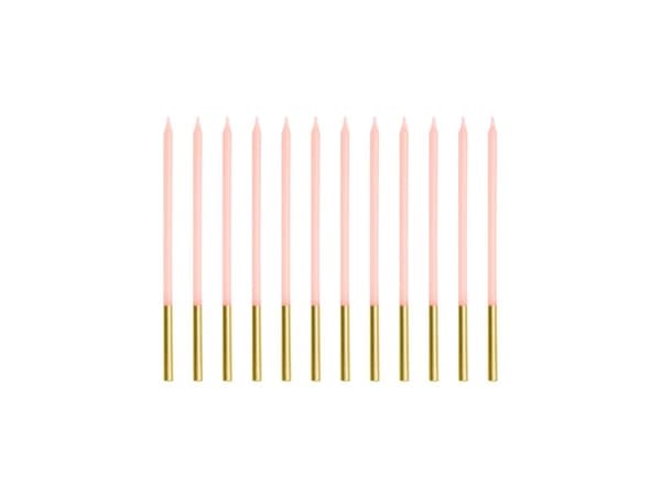 Syntymäpäiväkynttilät tavallinen vaaleanpunainen 14cm 12kpl