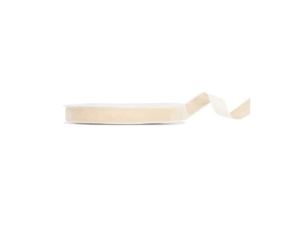 Beige velourbånd, 15 mm