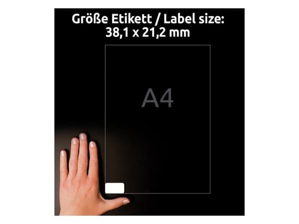 Avery L6026REV-25, hvitt, rektangulært, flyttbart, A4, universalpapir