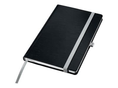 Leitz Style - Anteckningsblock - fodralbunden - A5 (145 x 210 mm) - 80 ark / 160 sidor - elfenbenspapper - lined - satinsvart skydd