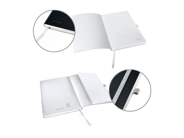 Leitz Style notesbog A5 linjeret med softcover Satin sort