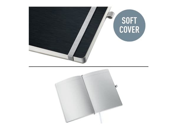 Leitz Style notesbog A5 linjeret med softcover Satin sort