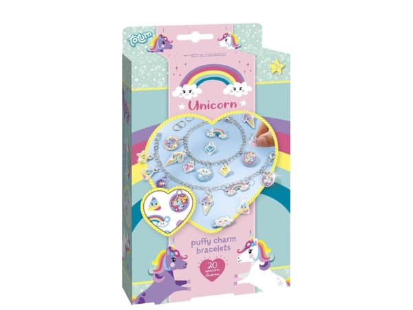 Totum Unicorn Puffy Charm Bracelets, Children''s jewellery bracelet making kit, 3 År, Multifärg