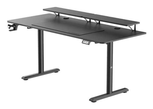 Ultradesk HIGHLANDER XXL, Straight, Rectangular shape, Gaming, Matt, Black, T-legs