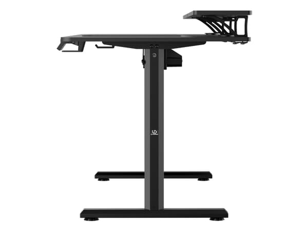 Ultradesk HIGHLANDER XXL, Straight, Rectangular shape, Gaming, Matt, Black, T-legs