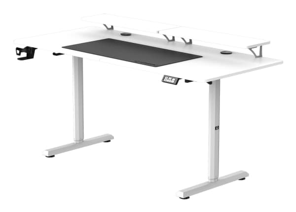 Ultradesk HIGHLANDER XXL, Straight, Rectangular shape, Gaming, Matt, White, T-legs