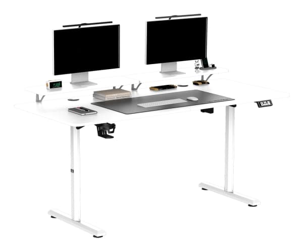 Ultradesk HIGHLANDER XXL, Straight, Rectangular shape, Gaming, Matt, White, T-legs