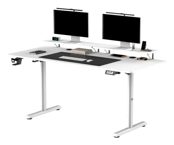 Ultradesk HIGHLANDER XXL, Straight, Rectangular shape, Gaming, Matt, White, T-legs Valkoinen