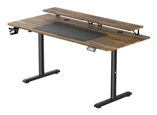 Ultradesk HIGHLANDER XXL, Straight, Rectangular shape, Gaming, Matt, Black, T-legs
