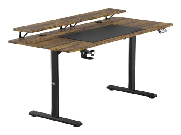 Ultradesk HIGHLANDER XXL, Straight, Rectangular shape, Gaming, Matt, Black, T-legs