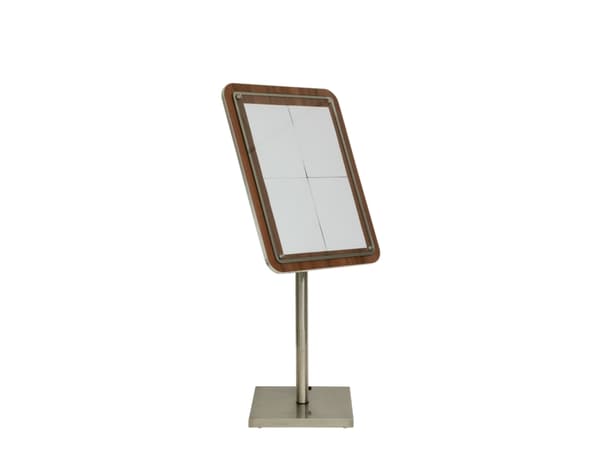 Securit® GLASS STAR Informationsdisplay 85 för 4xA4, valnöt - komplett sats