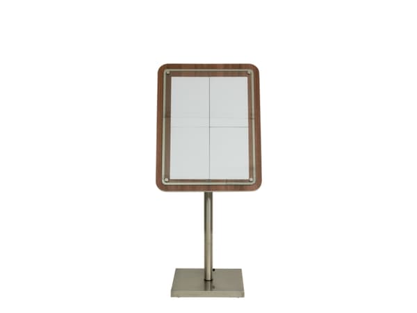Securit® GLASS STAR Informationsdisplay 85 för 4xA4, valnöt - komplett sats