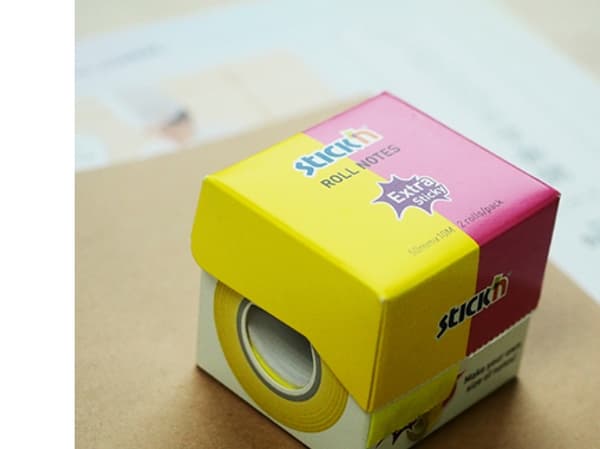 Note Roll Extra Sticky FSC 2x25mmx10m Neon Gul/Pink