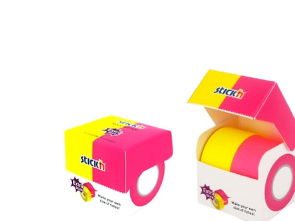 Note Roll Extra Sticky FSC 2x25mmx10m Neon Gul/Pink