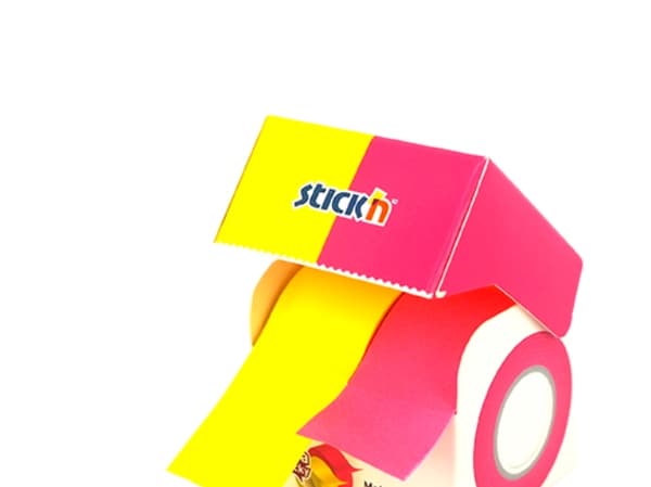Note Roll Extra Sticky FSC 2x25mmx10m Neon Gul/Pink