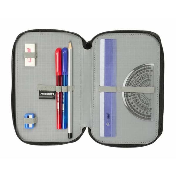 Triple Pencil Case Minecraft 12,5 x 19,5 x 5,5 cm