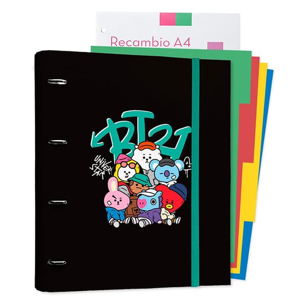BT21-StreetMoodkollektionA4ringbindmedark(4ringe,gummibånd)
