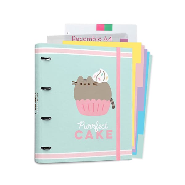 Pusheen-A4ringpärmmedsidorfrånFoodie-kollektionen(4ringar,resårband)