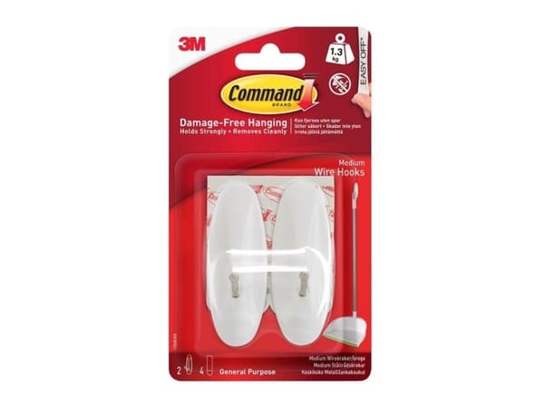 3M Command Medium Nail Hook 17068-Cee 2 Ho