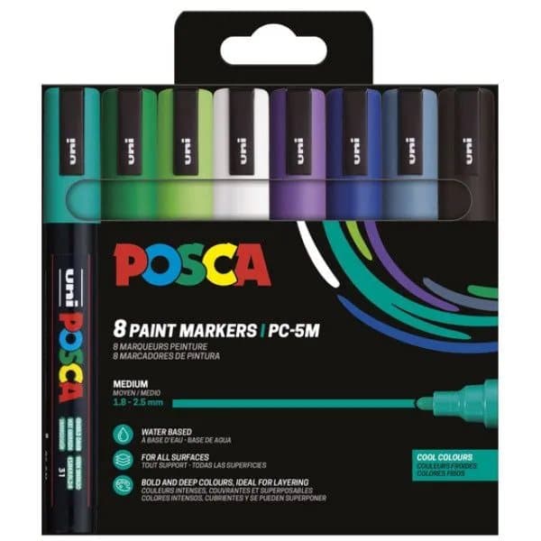POSCA PC-5M 8stk Kolde Farver