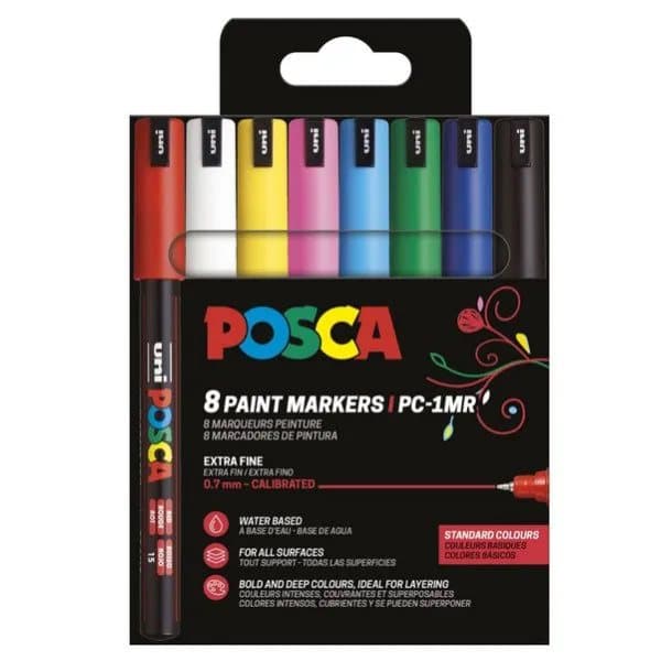 POSCA PC-1MR 8stk Basis Farver